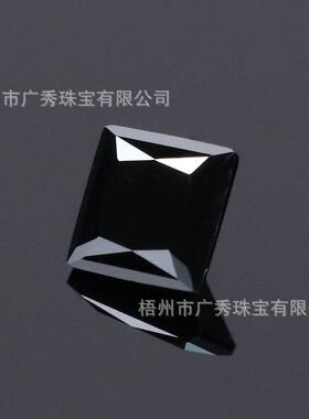 2026跨境热销黑色正方形莫桑钻裸石 黑色公主方莫桑石梧州厂家货