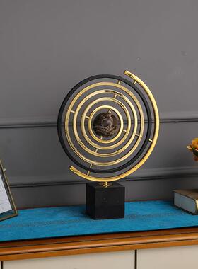 31455欧式地仪球摆件金创意客厅书房属家摆设居大理石办公室桌面