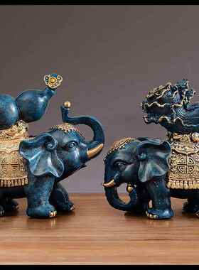 新款泰象国设大树脂摆招财象客厅电视摆柜玄关家居工艺品装饰品件