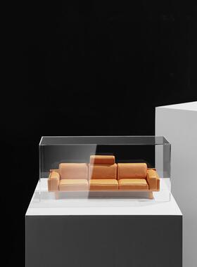 现代创意木质别墅展示盒摆件样板间客厅书房建筑模型亚克力装饰品