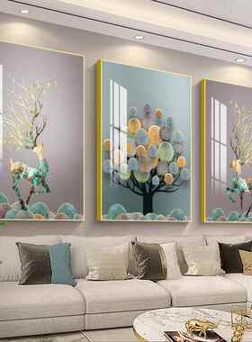 网红墙梯画客厅装画卧室楼饰约现代墙上饭厅简画壁三联沙发背景墙