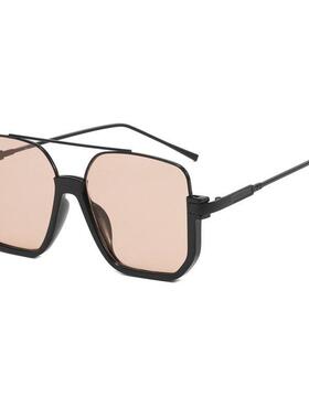 Unisex Large Square Retro Metal Frame Sunglasses Double