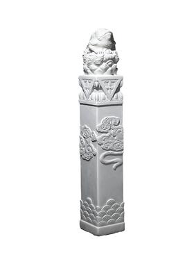 拴马桩 石雕汉白玉小象貔貅麒麟金蟾祥云中式栓马柱吉象庭院装饰