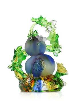 锋明古法琉璃葫芦摆件家居酒柜装饰品乔迁开业礼品琉璃摆件工艺品