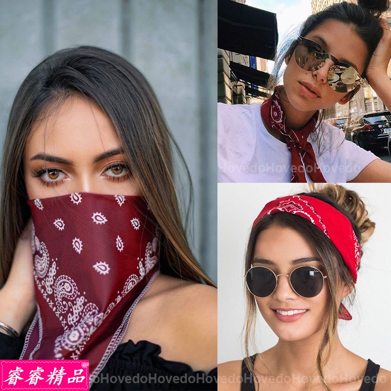 European American scarf outdoor riding turban bandana 方头巾 - 图2