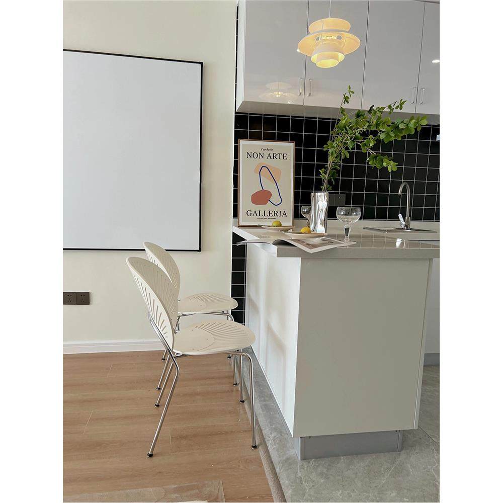 北欧实木贝壳椅奶油风餐桌椅设计师轻奢白色餐椅法式中古家用椅子,淘宝优惠券,粉丝福利购,淘宝优惠卷