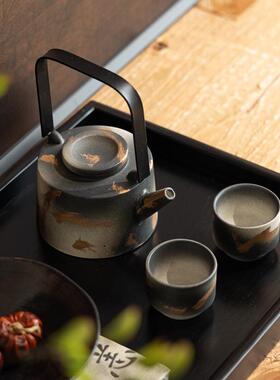 艺贝侘寂中老钱风陶瓷茶具组合新式禅茶室样板意房子间装饰茶具组
