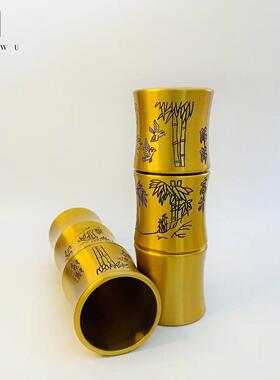 黄铜竹节香筒放香桶居家摆放装线香桌面摆件大气沉手送礼佳品