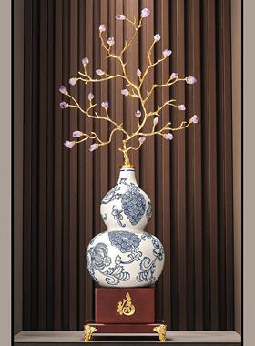 紫气东迁来入户厅玄关葫芦件大号高档客464电视柜装饰品乔摆新居