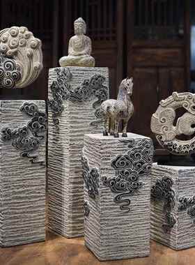 彷古落地摆件中式庭院花园户外盆景架客厅小院子彷石柱室外花架