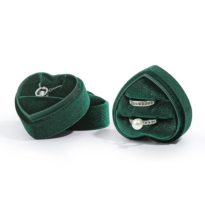 Love gNDJ Korean velvet jewelry box, exquisite and portable heart-shaped ring pendant, hanging display ring storage box seal