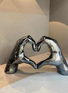 tk爆款爱心手摆件客厅玄酒柜关电视柜树脂装饰品美式