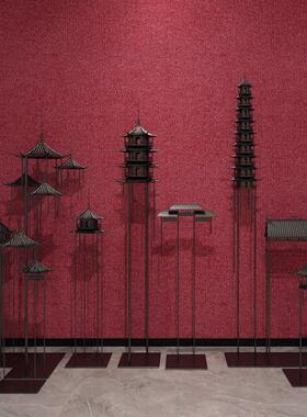 新中式铁艺凉亭铁塔城市组合落地摆件商业酒店会所软装室内雕塑摆