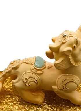 日本进口绒沙金富贵貔貅皮休摆件家居饰品皮丘貔貅工艺品开门红礼