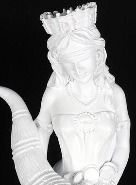 希话财富女神雕像腊树脂神人物招财摆件石膏雕塑店铺开AL16881业