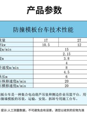 热销防撞墙施工护栏模板手推/电动款升降安装台车桥梁外侧施工吊