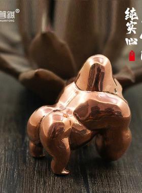 紫铜大猩猩实心金刚摆件纯铜送人生日礼物收藏手办桌游小物件礼品