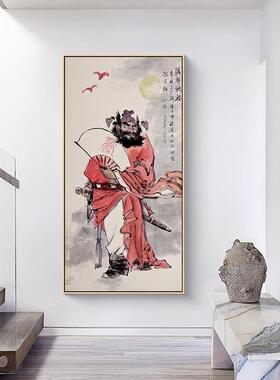 钟馗伏魔图画像玄关装饰画竖版天师钟魁水墨国画门神镇宅客厅挂画