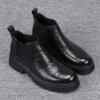Authentic men's Chelsea boots men's genuine leather thick-soled British-style high-top leather shoes men's 202 models 3 new layers of cowhide
