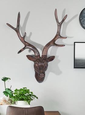 北欧复古鹿头壁挂客厅玄关背景墙面软装动物头挂件轻奢墙壁装饰品