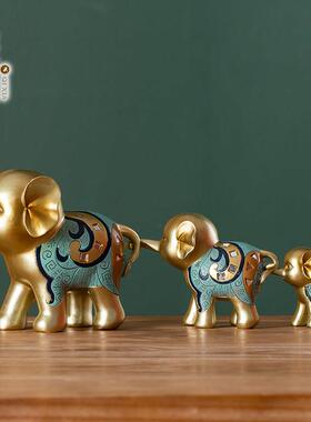欧式创意可爱轻奢大象一对摆件工艺品客厅电视柜酒柜玄关软装摆设
