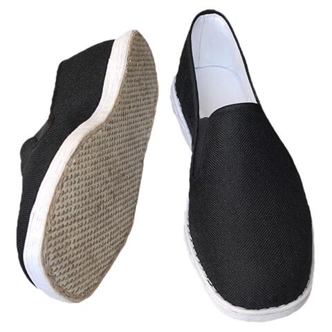 亚麻透气手工千层底布鞋