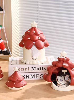 耶诞树创意入户玄关钥匙收纳摆件轻奢高档客厅电视柜桌面家居装饰