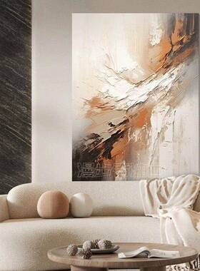 手绘油画 画念想高端轻奢客厅沙发背景墙装饰画 画玄关简约肌理抽