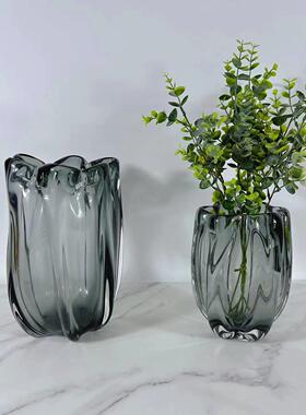 现代绿色杨桃琉璃花器售楼处客厅茶几餐厅餐桌装饰品摆件