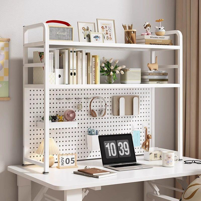 Desktop storage rack hole board table storage bookshelf student desk office desktop multi-layer iron storage rack