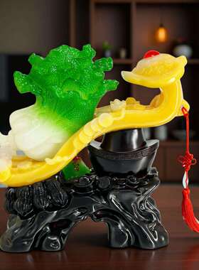 摆件如意玉白菜客厅电视柜玄关酒柜家居摆件工艺品装饰开业礼