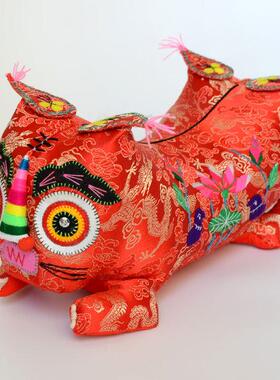 虎头枕头婴儿纯手工老虎枕新生儿宝宝满月小老虎工艺民间品布老虎