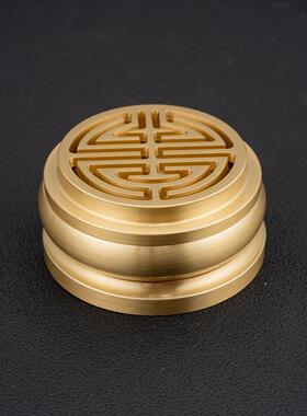 式黄铜灰缸香篆两用祥云家用商炉用黄铜创烟意香炉中带盖烟灰缸铜