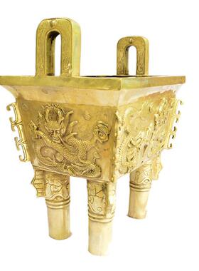 源头厂家铜器工艺品铜鼎 四足鼎 方鼎铜器