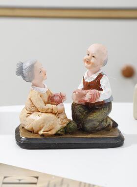 bj-lfq-t创意相守老头老太爱伴礼陪相伴小摆件奶爷爷奶摆件结婚庆