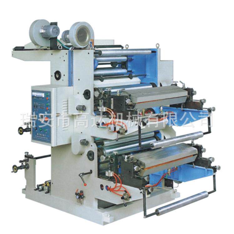 Manufacturer supplies KDF flexographic two-color printing machine PE plastic web film high-speed two-color letterpress printing machine