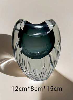 创意高档仿真客厅风装饰品轻插花奢玻璃软琉璃器花花瓶花简约摆件