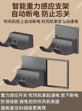 酒店宾馆专用吹风机壁挂式大风力速干电吹风家用静音吹风筒免打孔