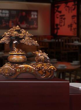 高档发财树摇财招财桌面摆件聚宝盆金蟾如意客厅店铺乔迁开业礼物