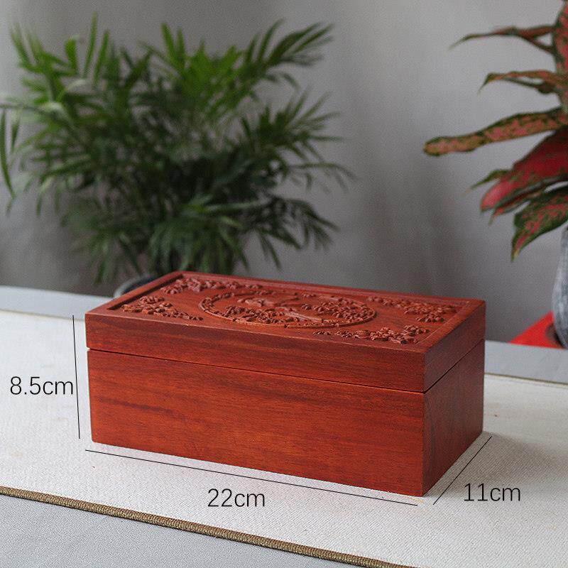 Solid wood jewelry box with lock mahogany jewelry box wooden box seal bracelet ring box Chinese wooden storage box