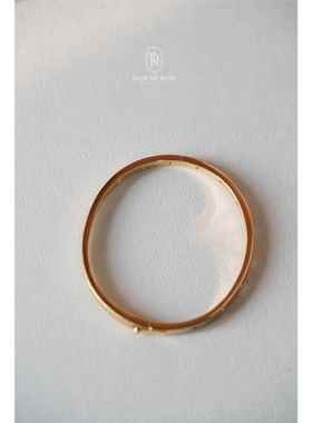 正品《合礼唱诗》 592镀金设计气质手镯简约百搭气质复古拉丝银有