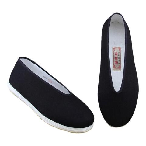 圆口千层底布鞋纯棉布透气吸汗