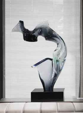 样品屋展示中心酒店大堂雕塑摆件家居饰品透明树脂客厅玄关电视柜