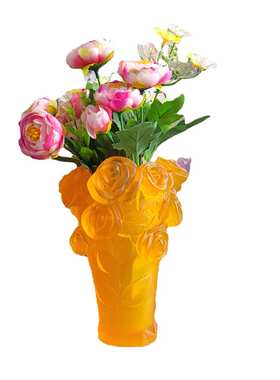 寓意花好月圆水晶花器 欧式轻奢家居礼品琉璃花瓶