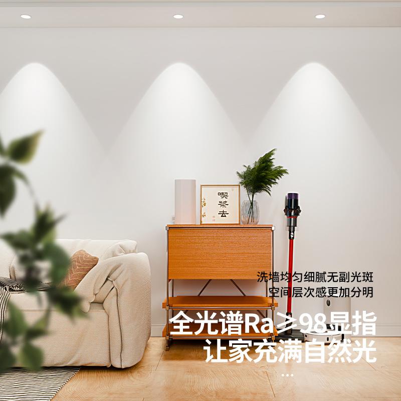 Embedded LED spotlight home living room anti-glare cob ceiling downlight 75 holes full spectrum hill wall washer