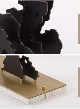 新中式办公室禅意摆件客厅电视柜创意家居玄关装饰品抽象金属假山