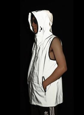 Q 31412 Reflective Hooded Vest Men's Night Running Cycling