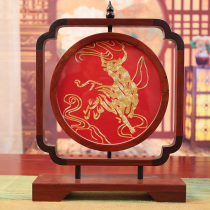 Four great names embroidered handmade embroidery bifacial embroidered bifacial embroidered table screen New Chinese decorative painting