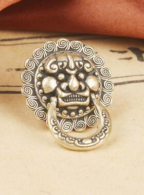 2026复古黄铜狻猊财布扣中式手工饰品配件醒狮皮具装饰扣门扣配饰