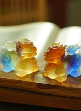 正品年吉祥物202新款琉璃貔貅招财摆件办4公客厅茶桌茶宠室装饰龙
